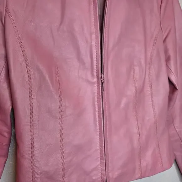 Yvonne & Marie Petite Pink Lambs Leather Jacket Size PP - Picture 4 of 8